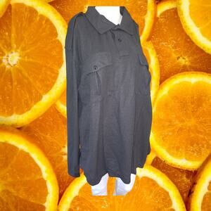 Mocean Black Button Up Shirt with 2 Pockets Size‎ 3XL